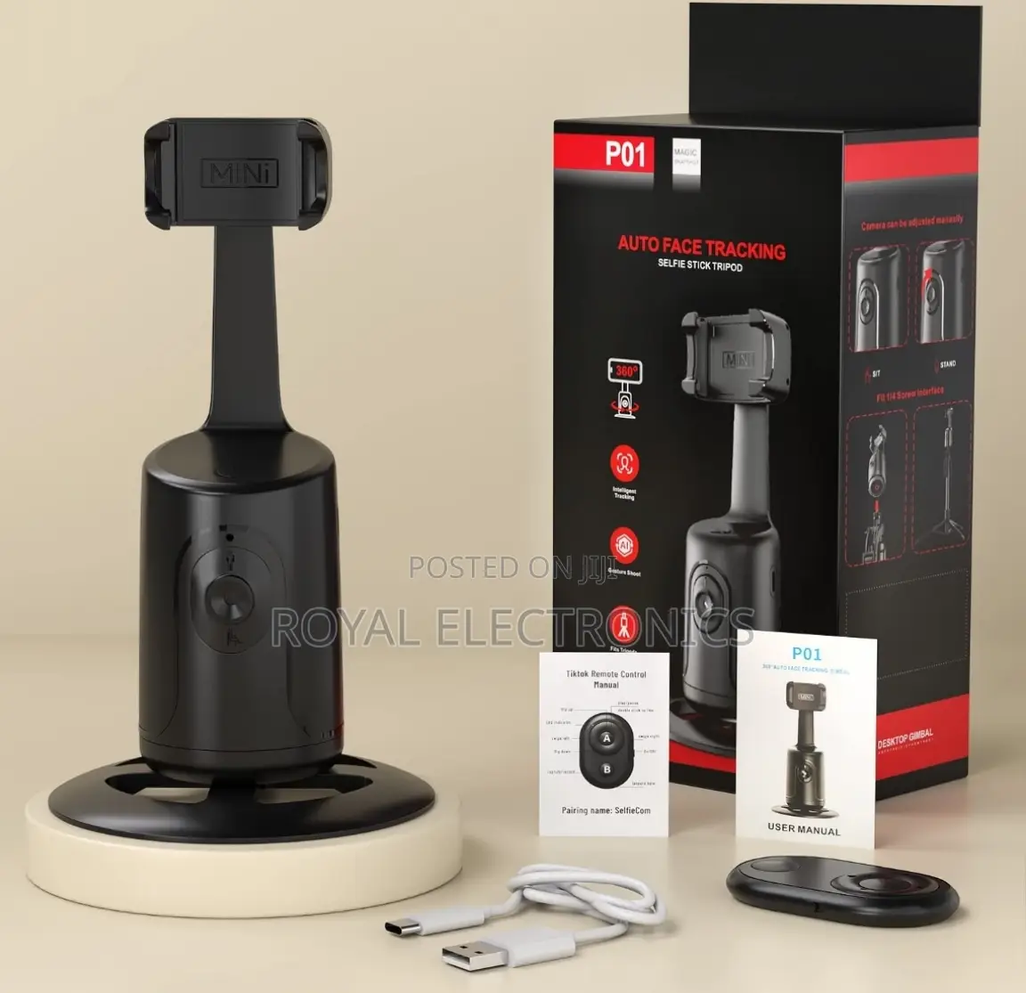 Auto Face Tracking 360° Rotating Gimbal Stabilizer