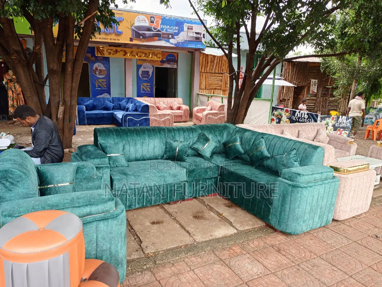 L Shape Corner Sofa Made of Woden Material Withe Quality One