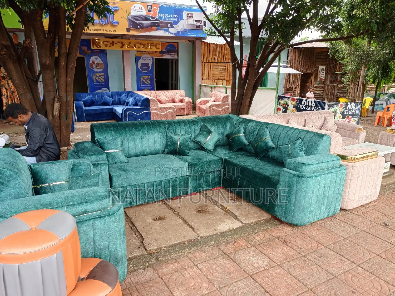 L Shape Corner Sofa Made of Woden Material Withe Quality One