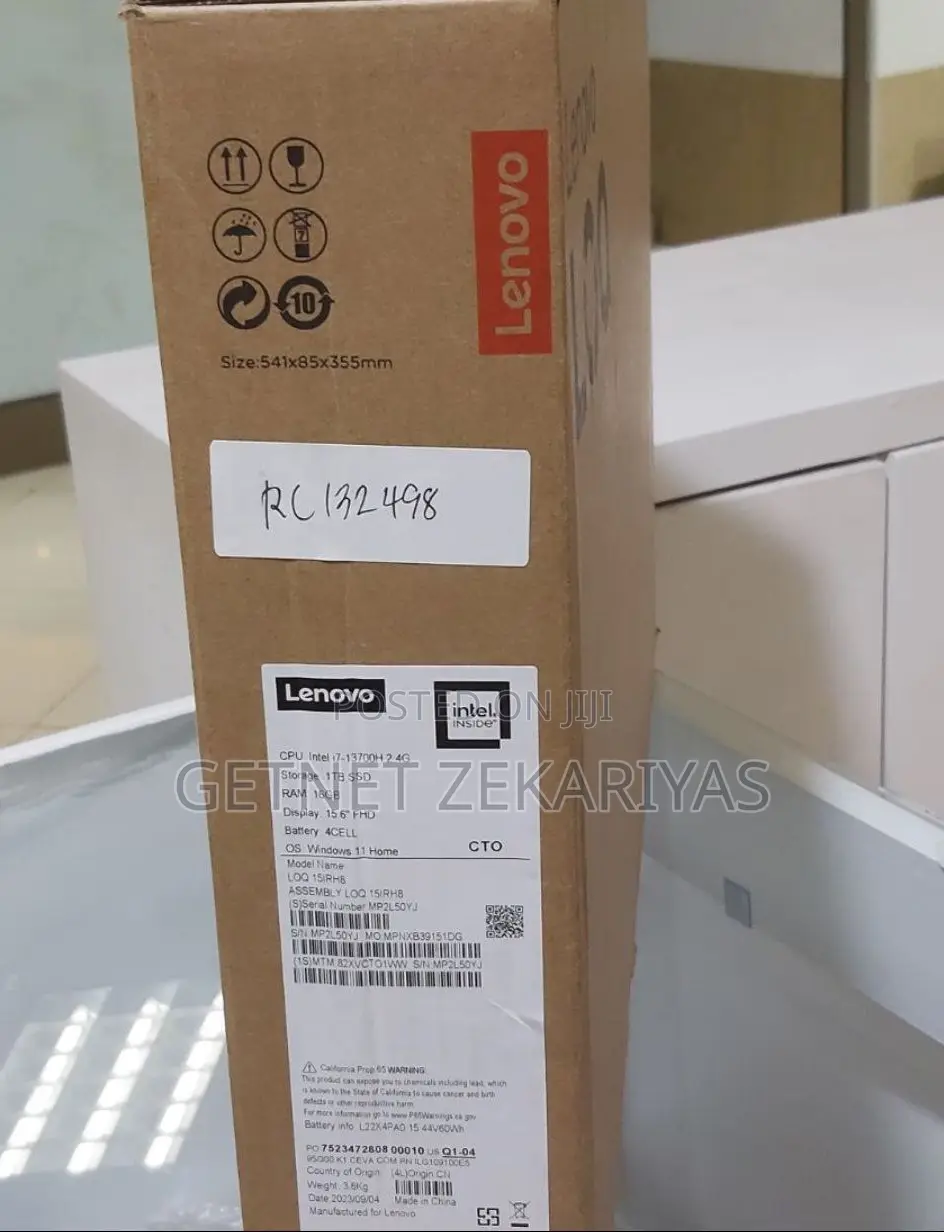 New Laptop Lenovo LOQ 15IRH8 16GB Intel Core I7 SSD 512GB