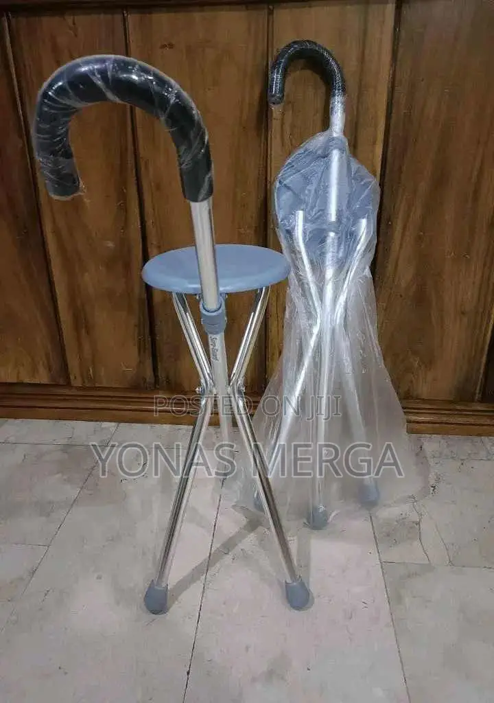 Walking Stick With Seat Crutches for the Elderly 3-Legged
