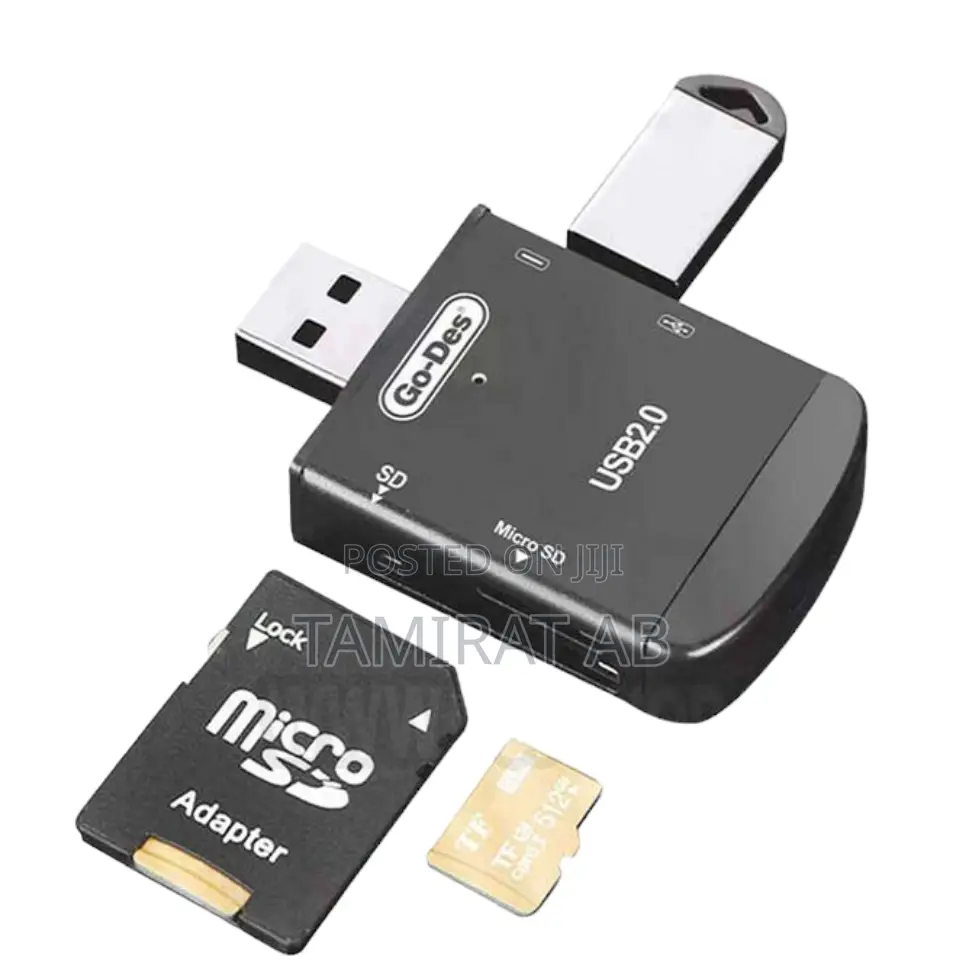 Go-Des 4 in 1 Multi Function OTG Card Reader (GD-DK109)
