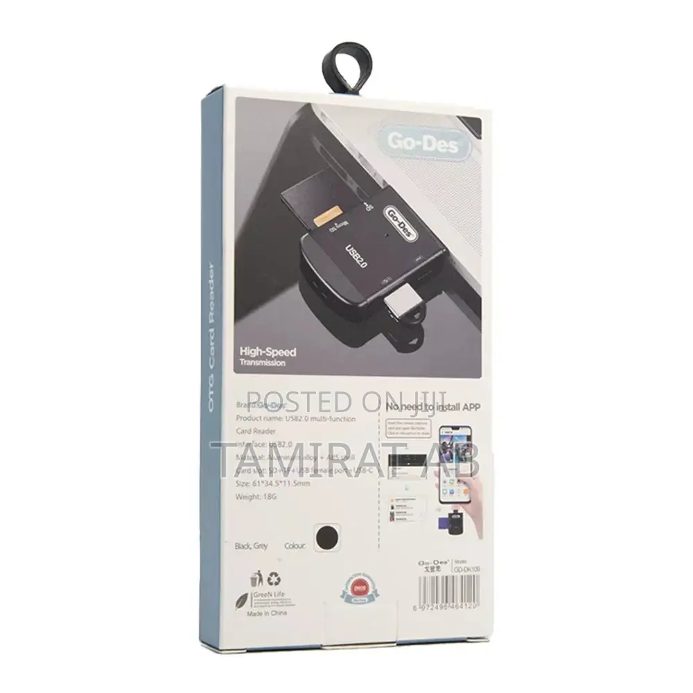 Go-Des 4 in 1 Multi Function OTG Card Reader (GD-DK109)