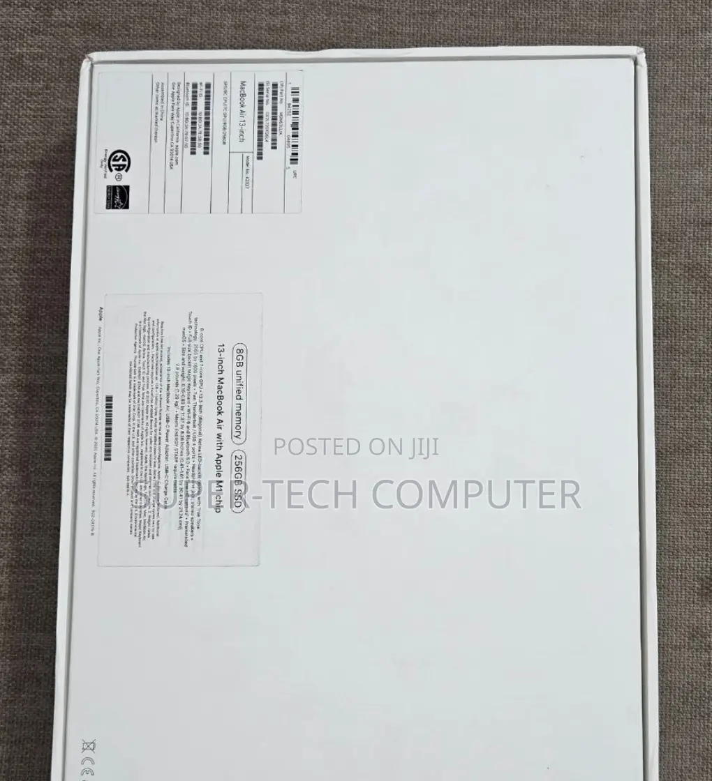 New Laptop Apple MacBook Air 2020 M1 8GB Apple M1 SSD 256GB