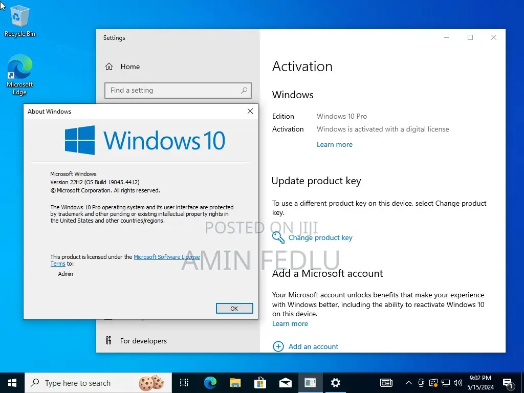Windows 10 Pro Preactivated(Provide Installation Also)