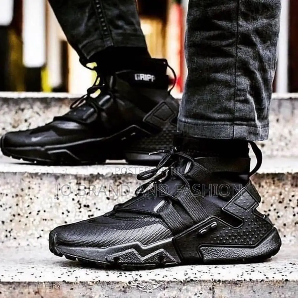 Nike Huarache #Grip "Triple Black" High Master Quality Shoes