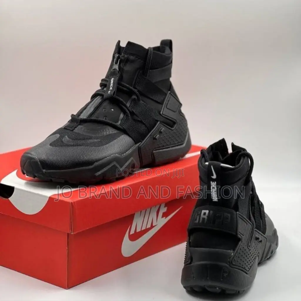 Nike Huarache #Grip "Triple Black" High Master Quality Shoes