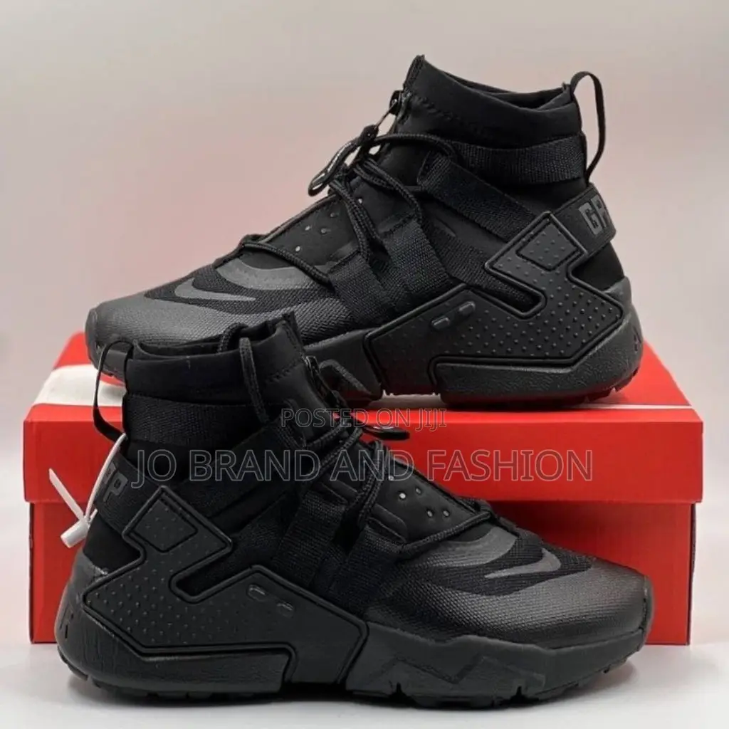 Nike Huarache #Grip "Triple Black" High Master Quality Shoes