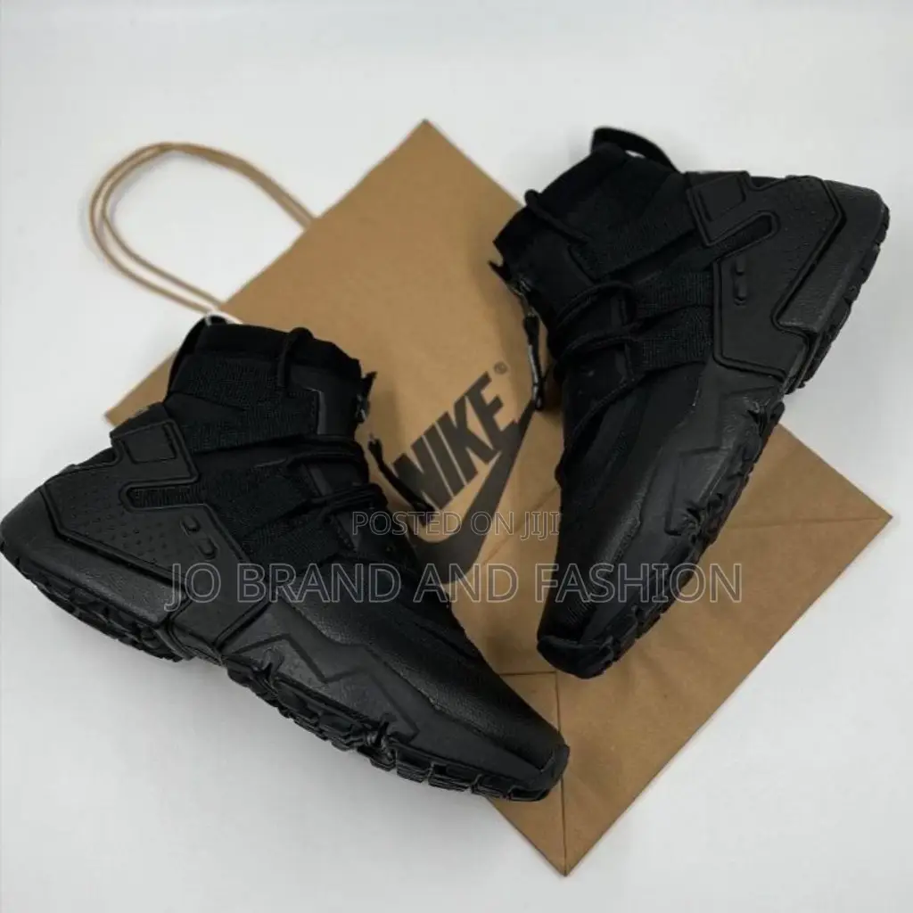 Nike Huarache #Grip "Triple Black" High Master Quality Shoes
