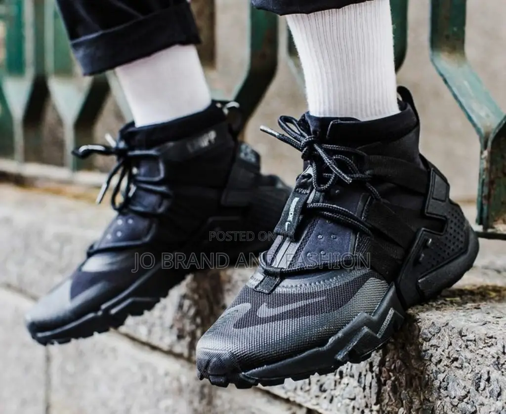 Nike Huarache #Grip "Triple Black" High Master Quality Shoes