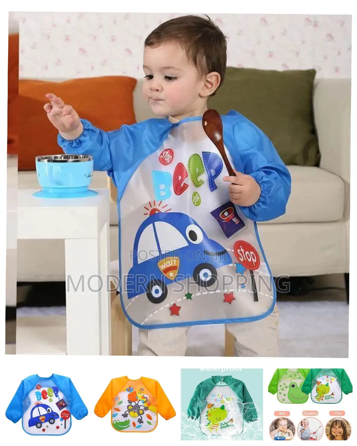 Waterproof Washable Long-Sleeve Baby Bibs