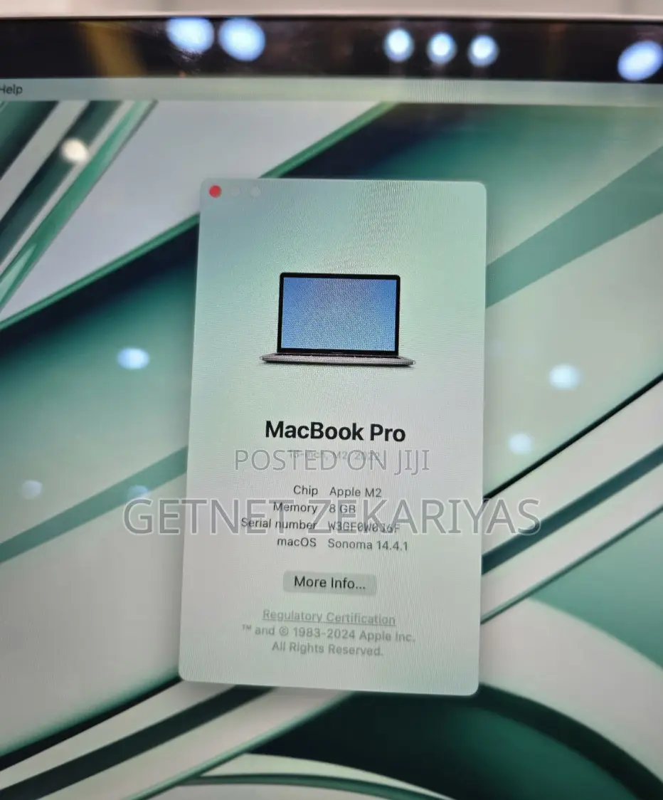 New Laptop Apple MacBook Pro 8GB Apple M2 SSD 256GB