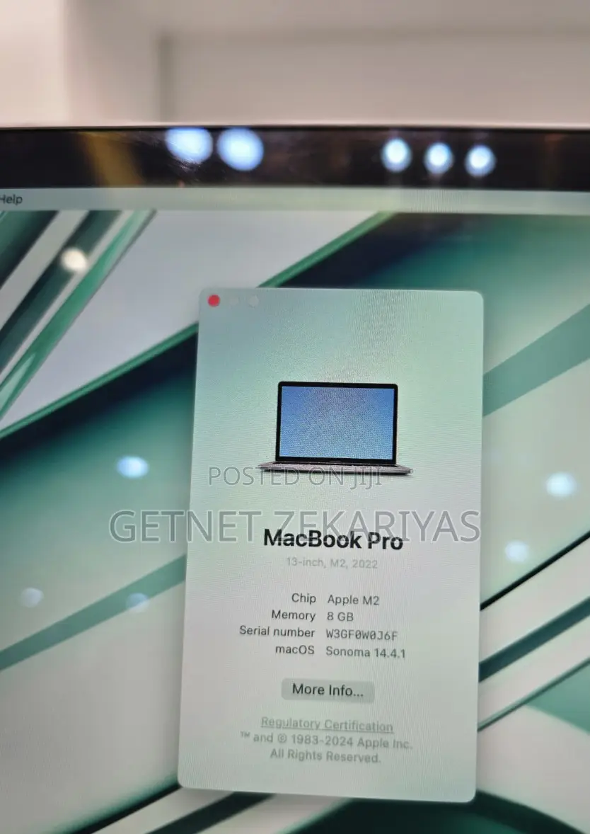 New Laptop Apple MacBook Pro 8GB Apple M2 SSD 256GB