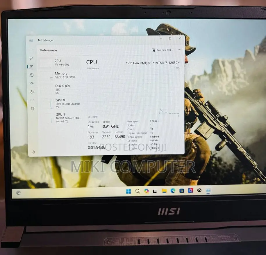 New Laptop MSI GF63 16GB Intel Core I7 SSD 512GB