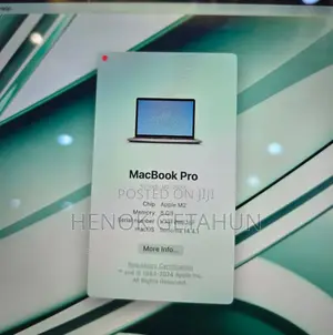 New Laptop Apple MacBook Pro 2022 M2 8GB Apple M2 SSD 256GB