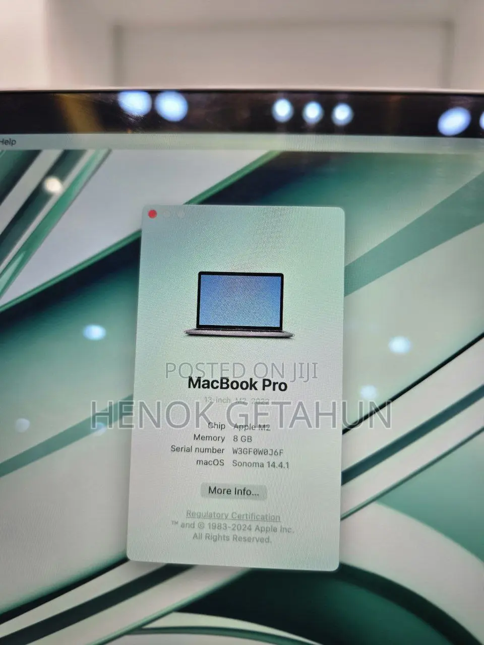 New Laptop Apple MacBook Pro 2022 M2 8GB Apple M2 SSD 256GB