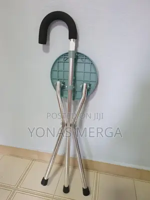 ከዘራ Thick Aluminum Alloy Cane Stool Crutch Chair Seat 3 Legs