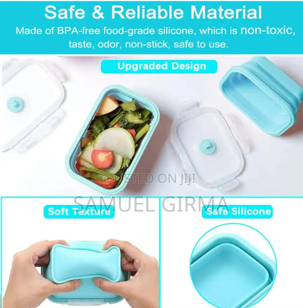 ~4pcs Foldable Silicone Fresh Keeping Box