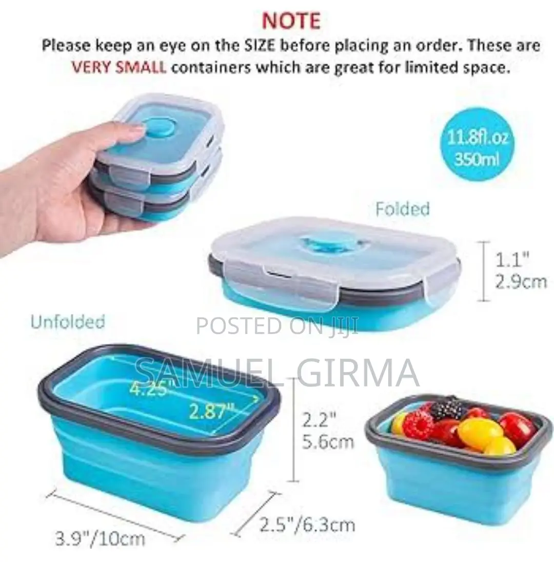 ~4pcs Foldable Silicone Fresh Keeping Box