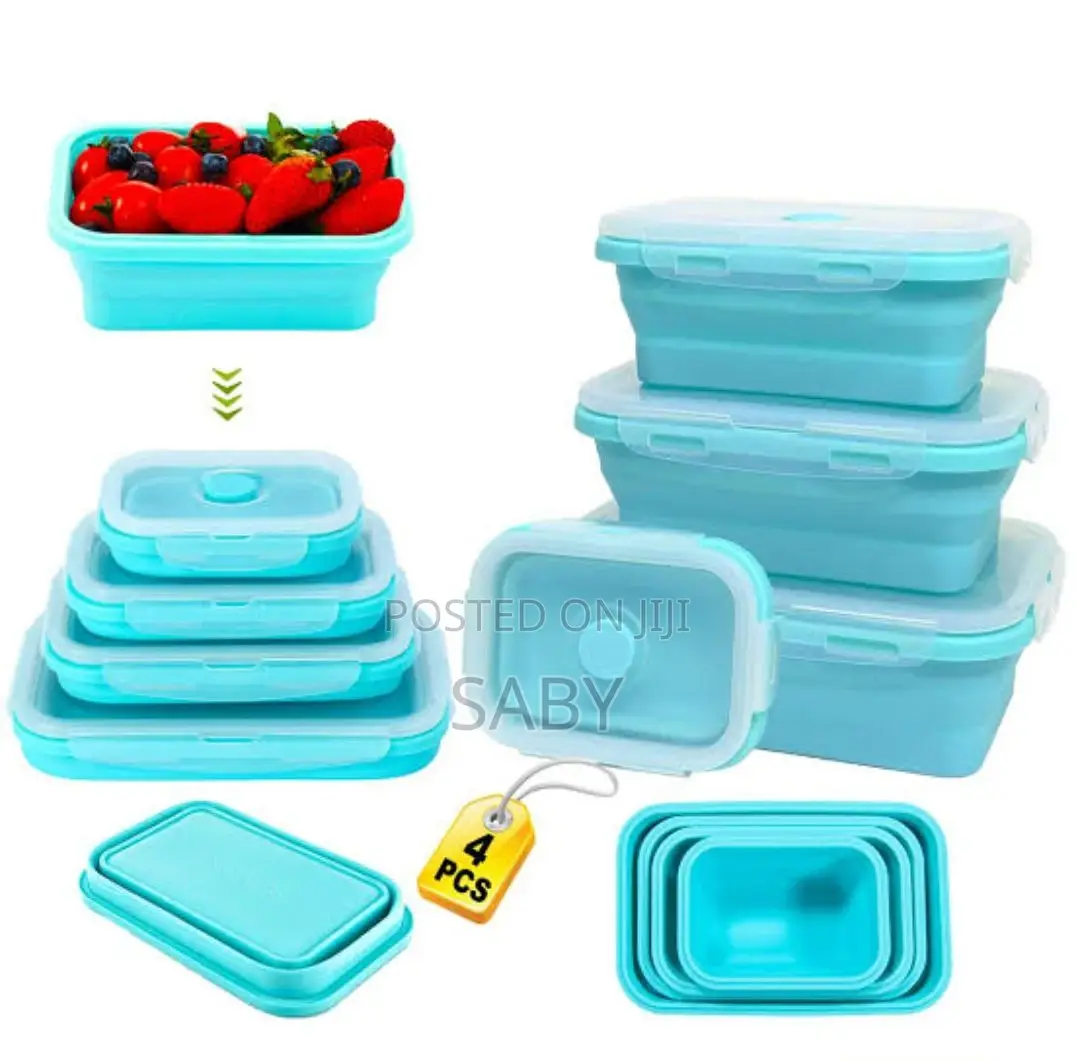 4pcs Foldable Silicone Fresh Keeping Box
.