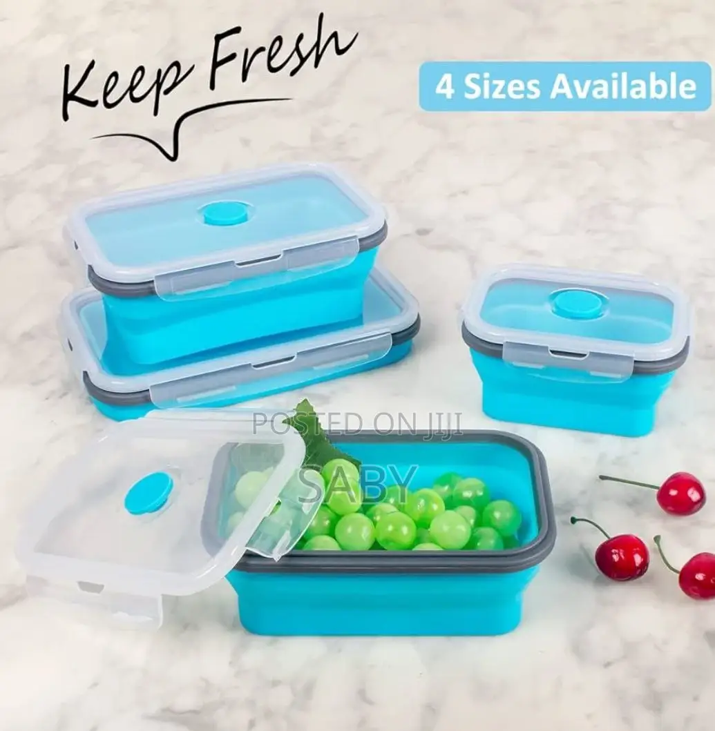 4pcs Foldable Silicone Fresh Keeping Box
.