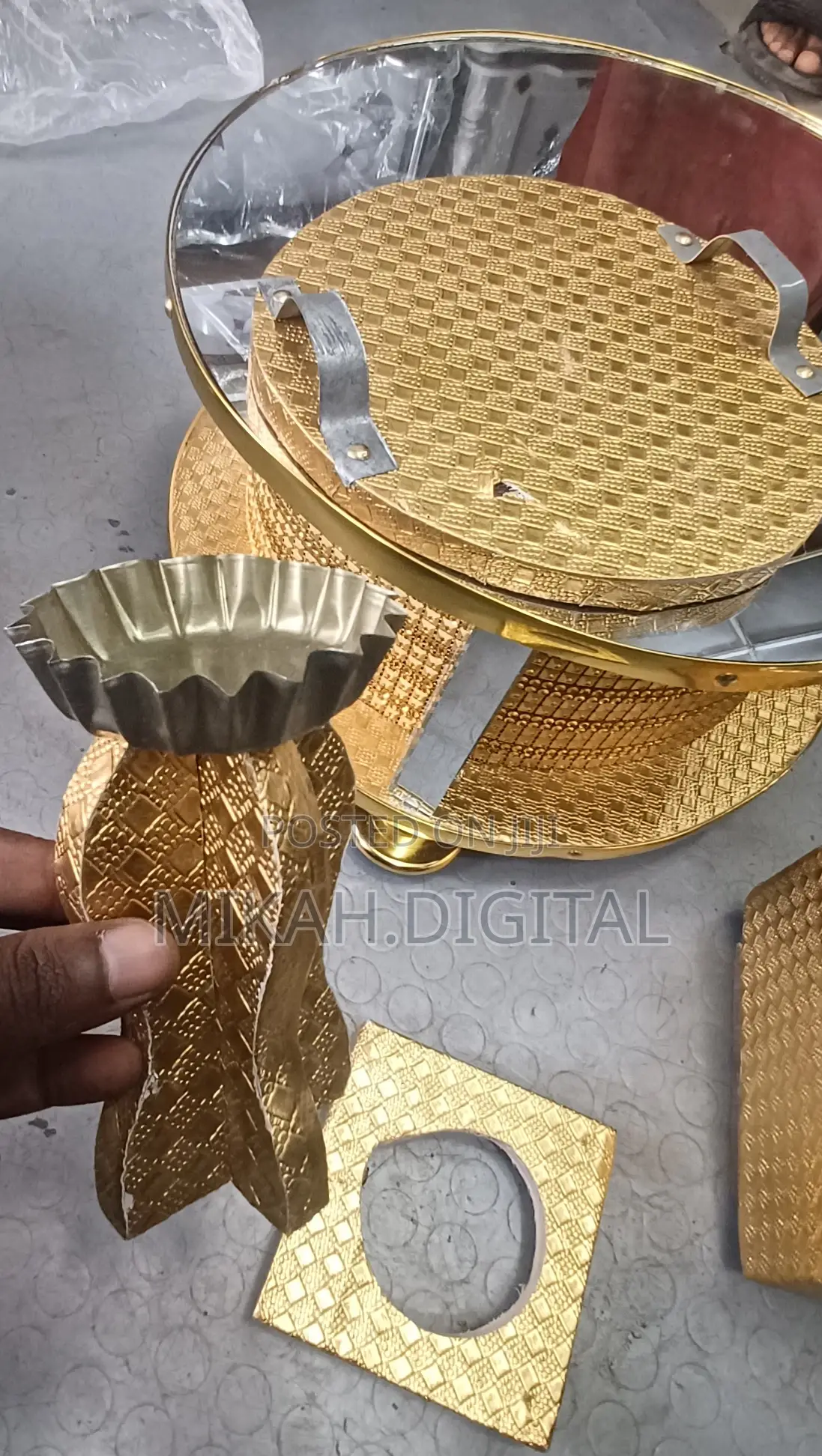 Golden Silver Circular Rekebot ከነ ሙሉ እቃው