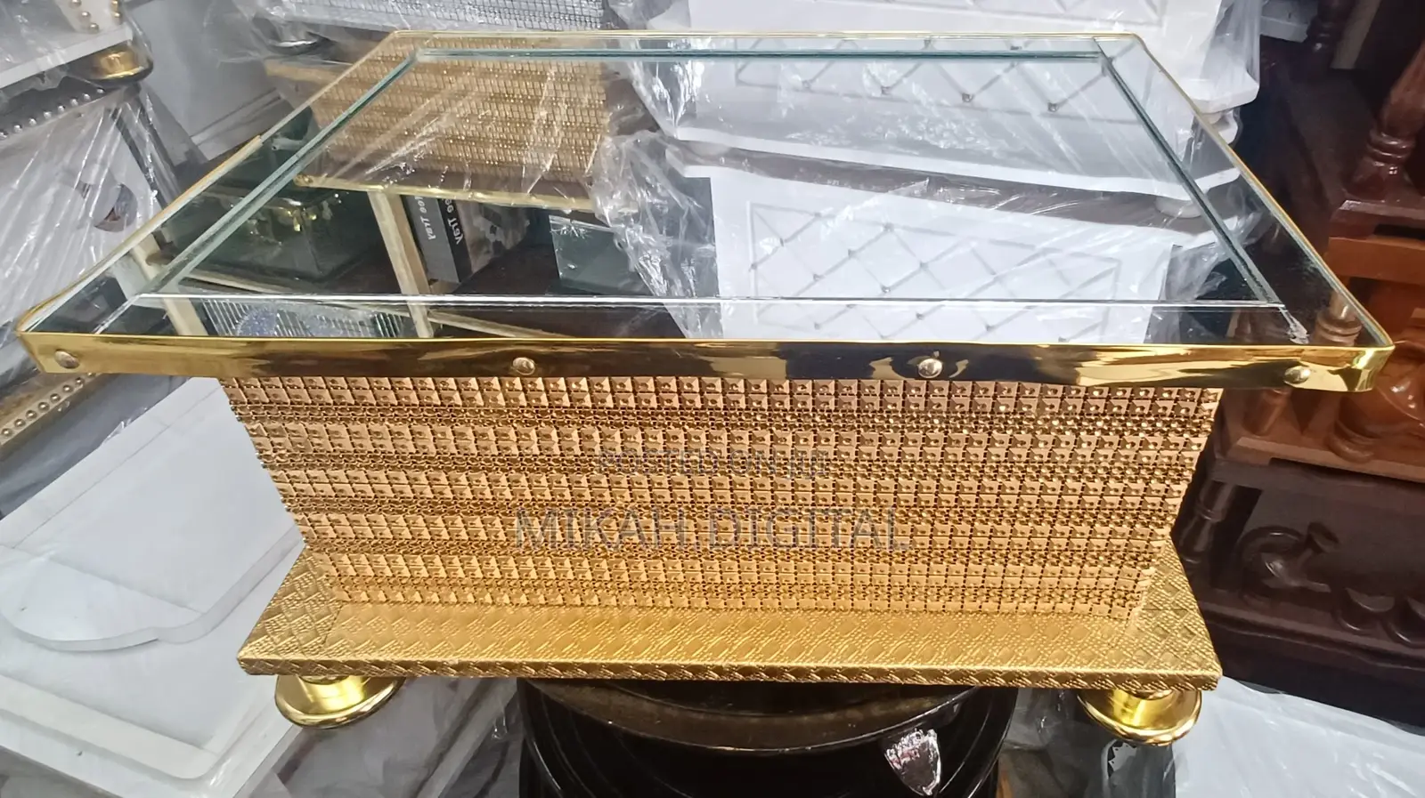 Golden Silver Rectangular Rekebot ከነ ሙሉ እቃው