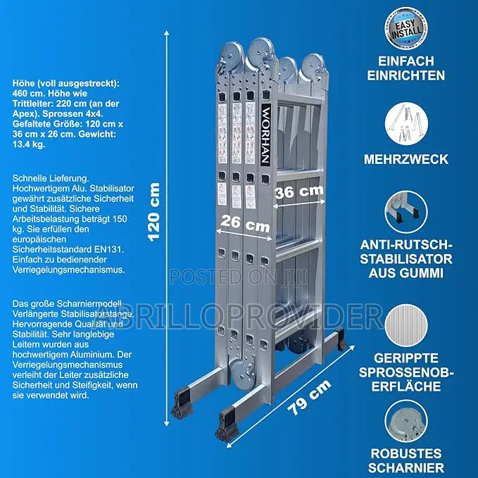 7 in 1 4 Step Ladder /Ladder/Full Option Ladder/Ladder 4 Met