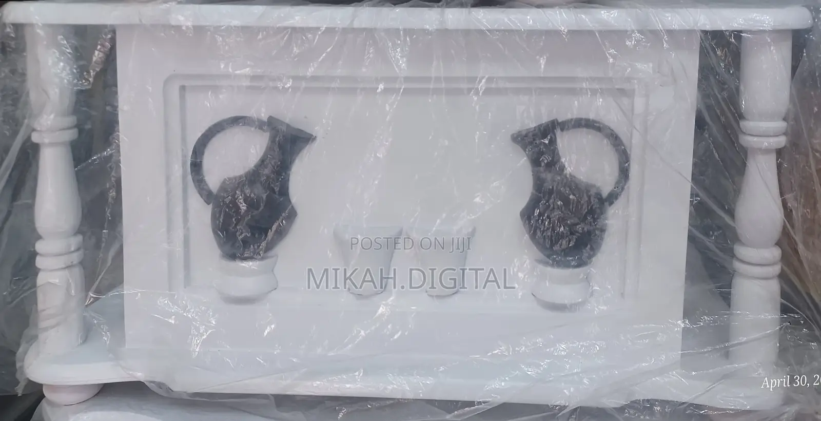 Hand Carved White Brown Plywood Rekebot