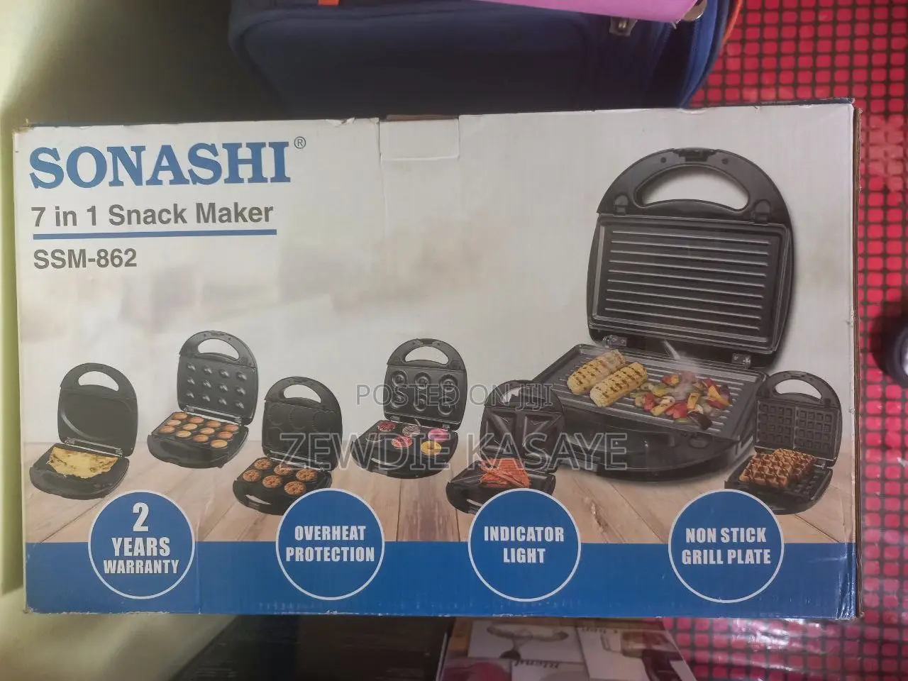 Sonashi 7 in 1 Multi Snacks Maker -7 አይነት ቁርስና መክሰስ መስሪያ