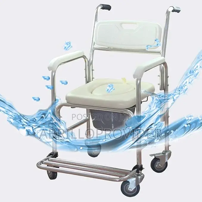 Toilet Chair for Bedroom With Wheels, Bedside Commode