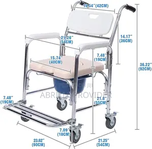 4 in 1 Shower Commode Wheelchair Rolling|Toilet Chair|Chair