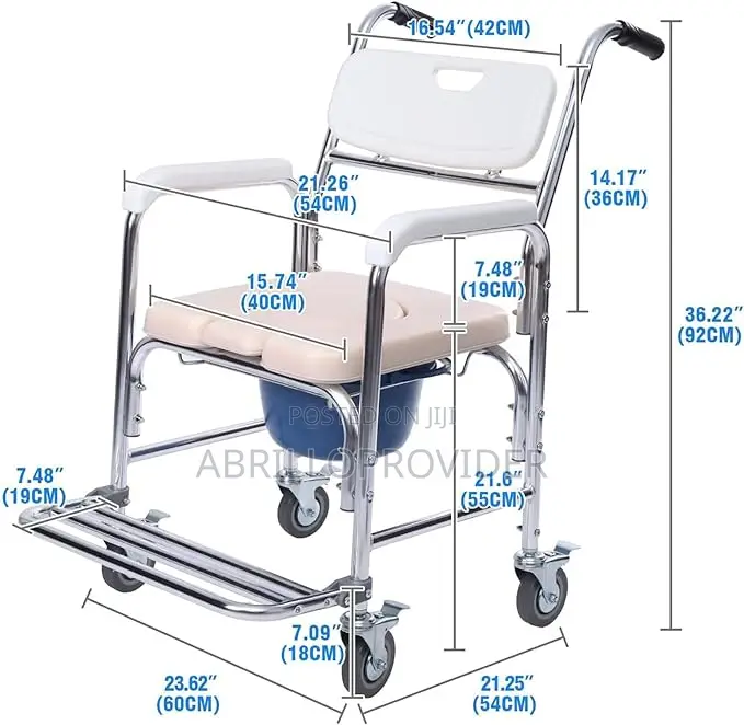 4 in 1 Shower Commode Wheelchair Rolling|Toilet Chair|Chair