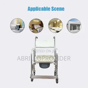 Photo - Wheelchair 4 in 1 Commode Chair/With Wheeled Toilet Chair/