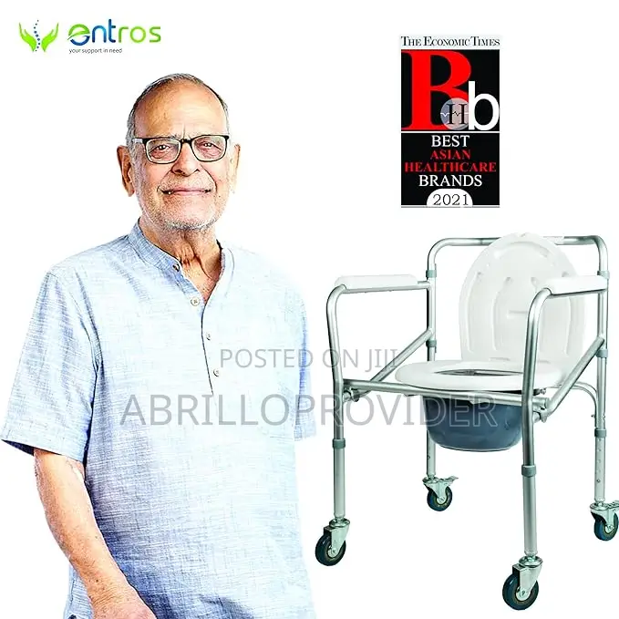 Foldable, Height Adjustable Steel Disabled Commode Chair
