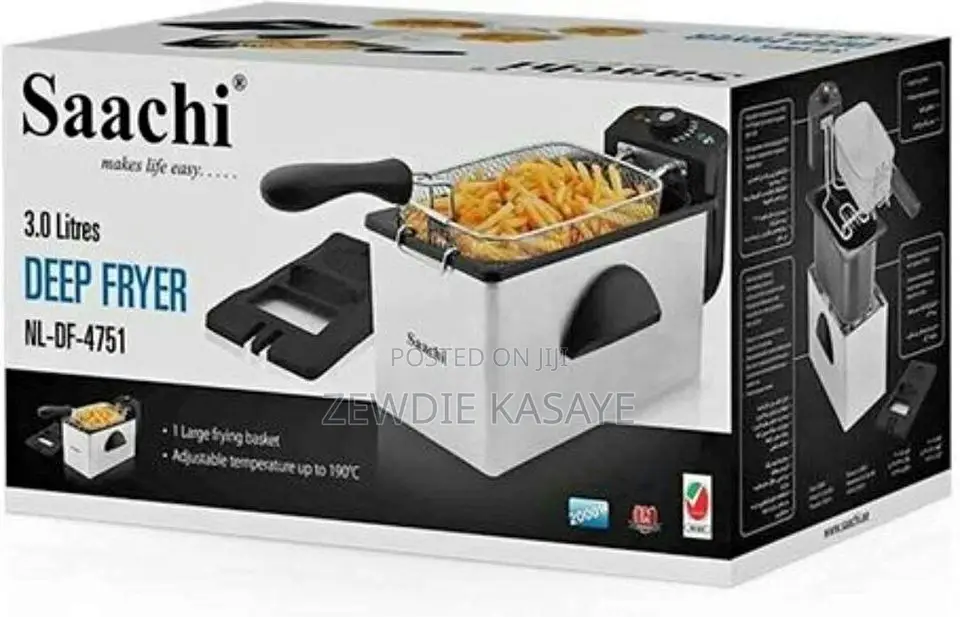 Saachi Deep Fryer 3 Liters- ሳቺ የዘይት መጥበሻ