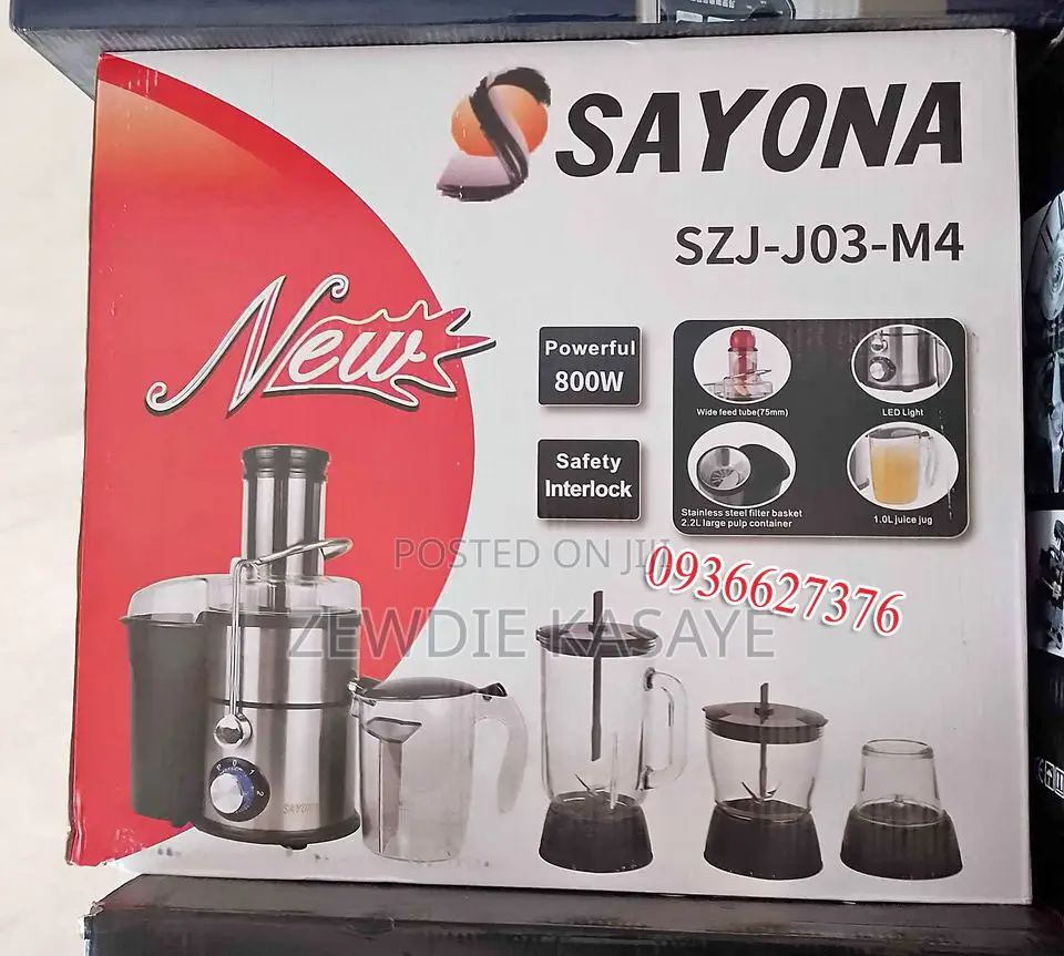 Sayona 4in 1 Multifunction Blender and Juice Extractor 800 W