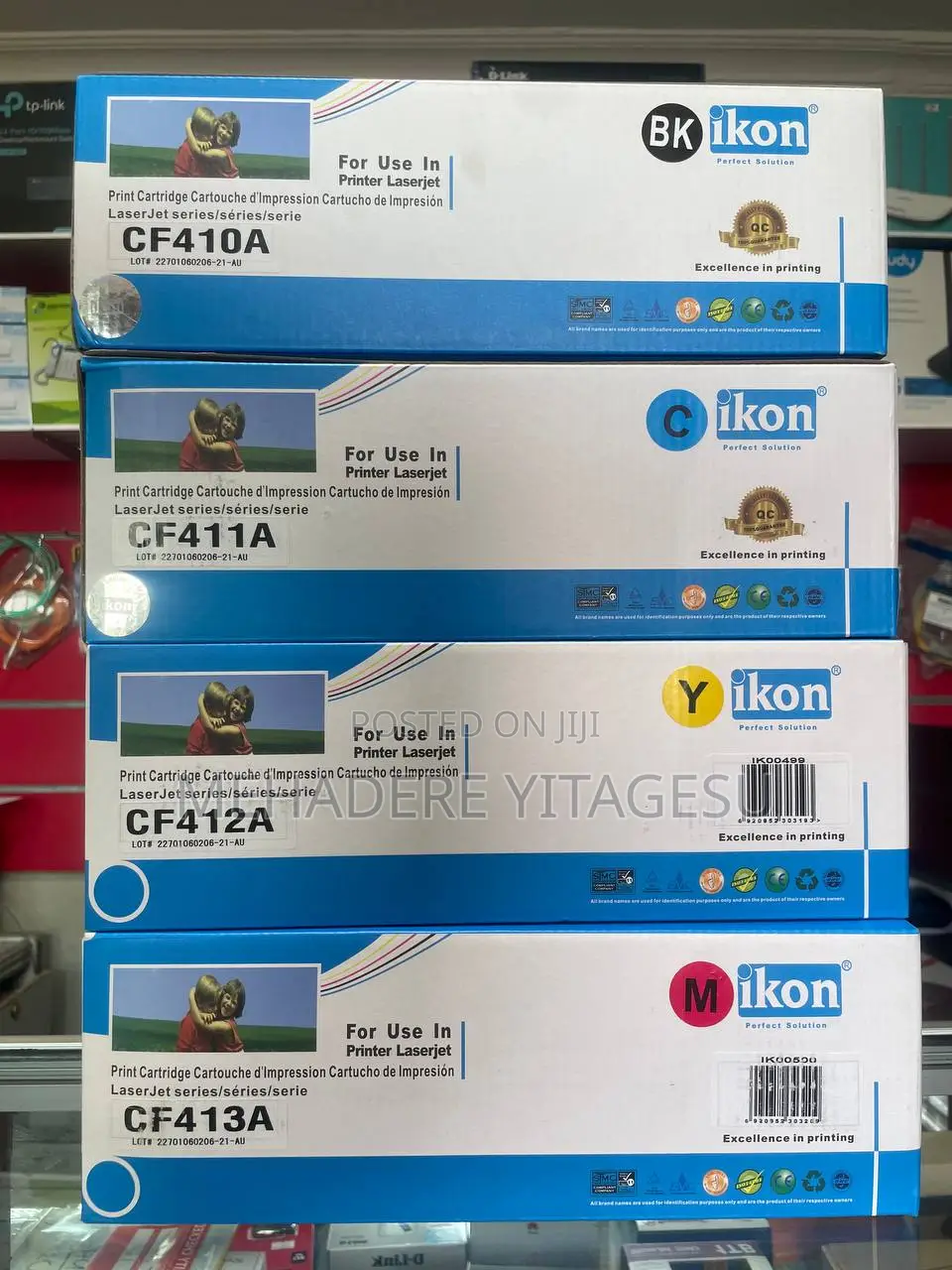 Ikon Cf410 B,411 C, 412 Y, 413 M Set Color Toners for M377,M452,Mfp477