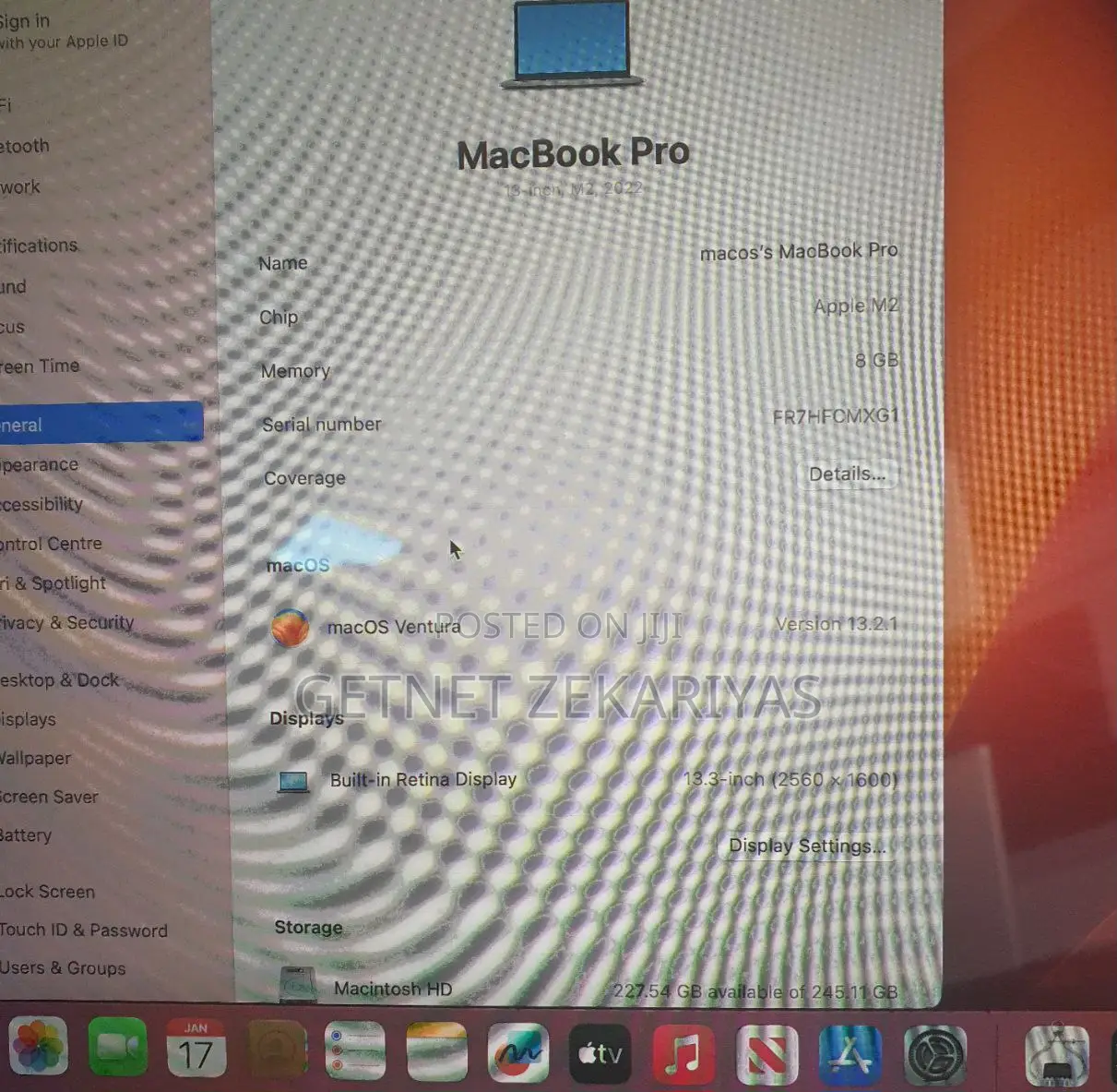 New Laptop Apple MacBook Pro 2023 M2 8GB Apple M2 SSD 256GB