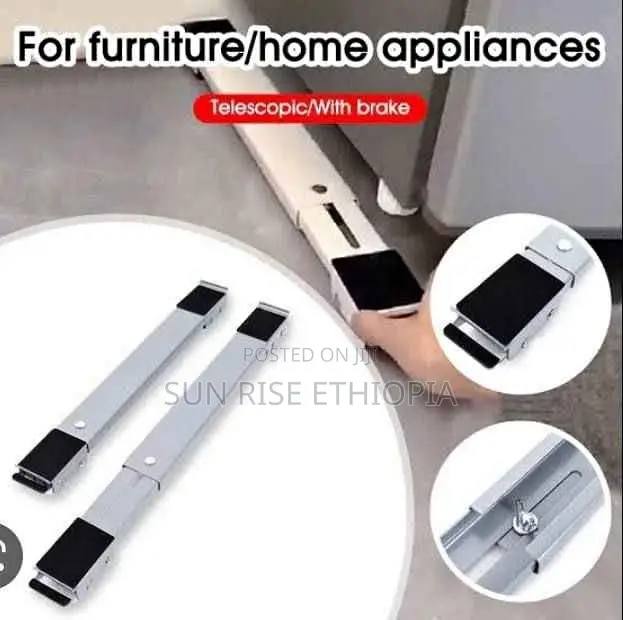 Adjustable Fridge Roller Wheels Stand With Brake.