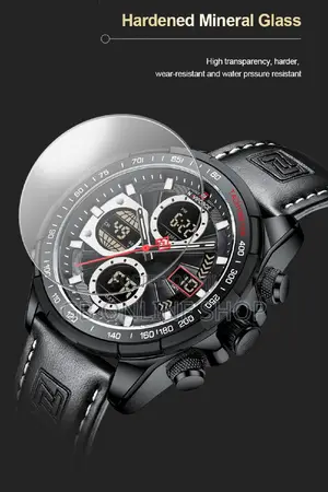 Naviforce 9197 Electron Men Leather Watch - Black