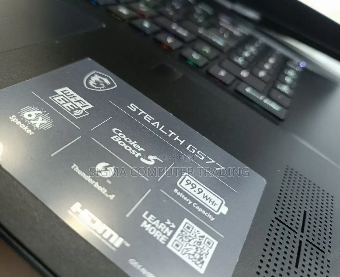 New Laptop MSI Stealth GS77 16GB Intel Core I9 SSD 1T