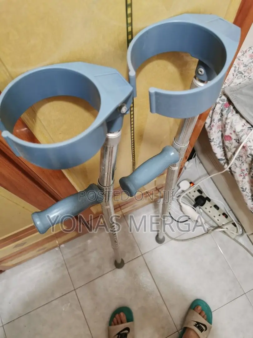 ክራንች/Crutches - Life Line Double Adjustable Elbow Crutches/