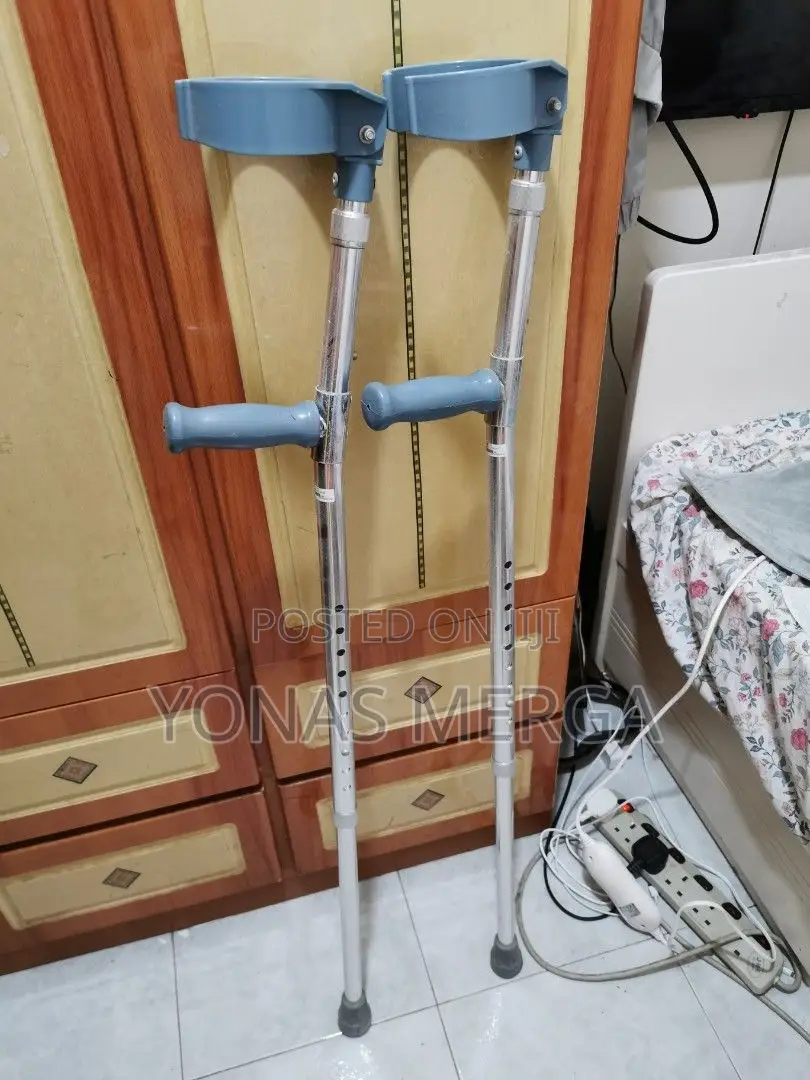 ክራንች/Crutches - Life Line Double Adjustable Elbow Crutches/