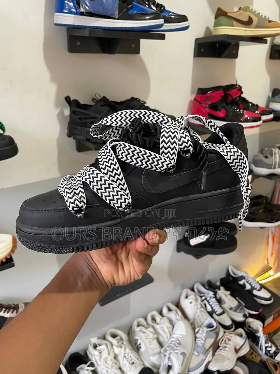 Nike Air Force 1 Rope Lacemood Lanvin Black Low High Shoes