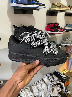 Photo - Nike Air Force 1 Rope Lacemood Lanvin Black Low High Shoes