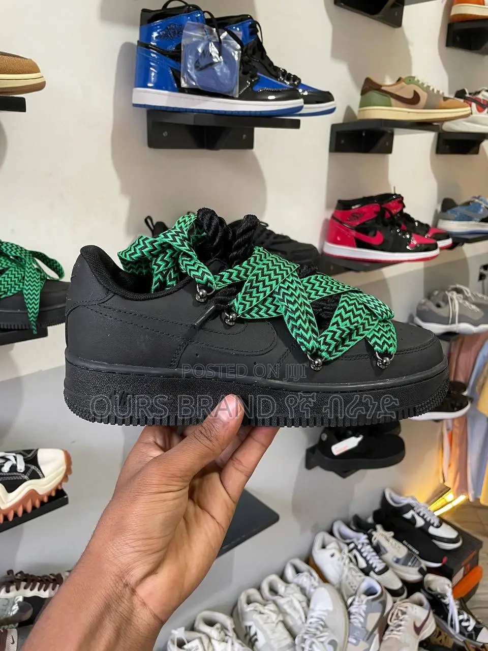 Nike Air Force 1 Rope Lacemood Lanvin Black Low High Shoes