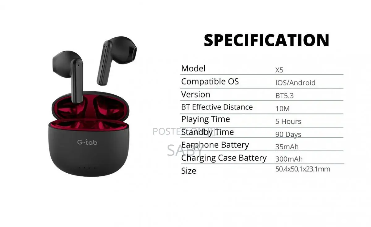 .Original G-Tab X5 Earpod