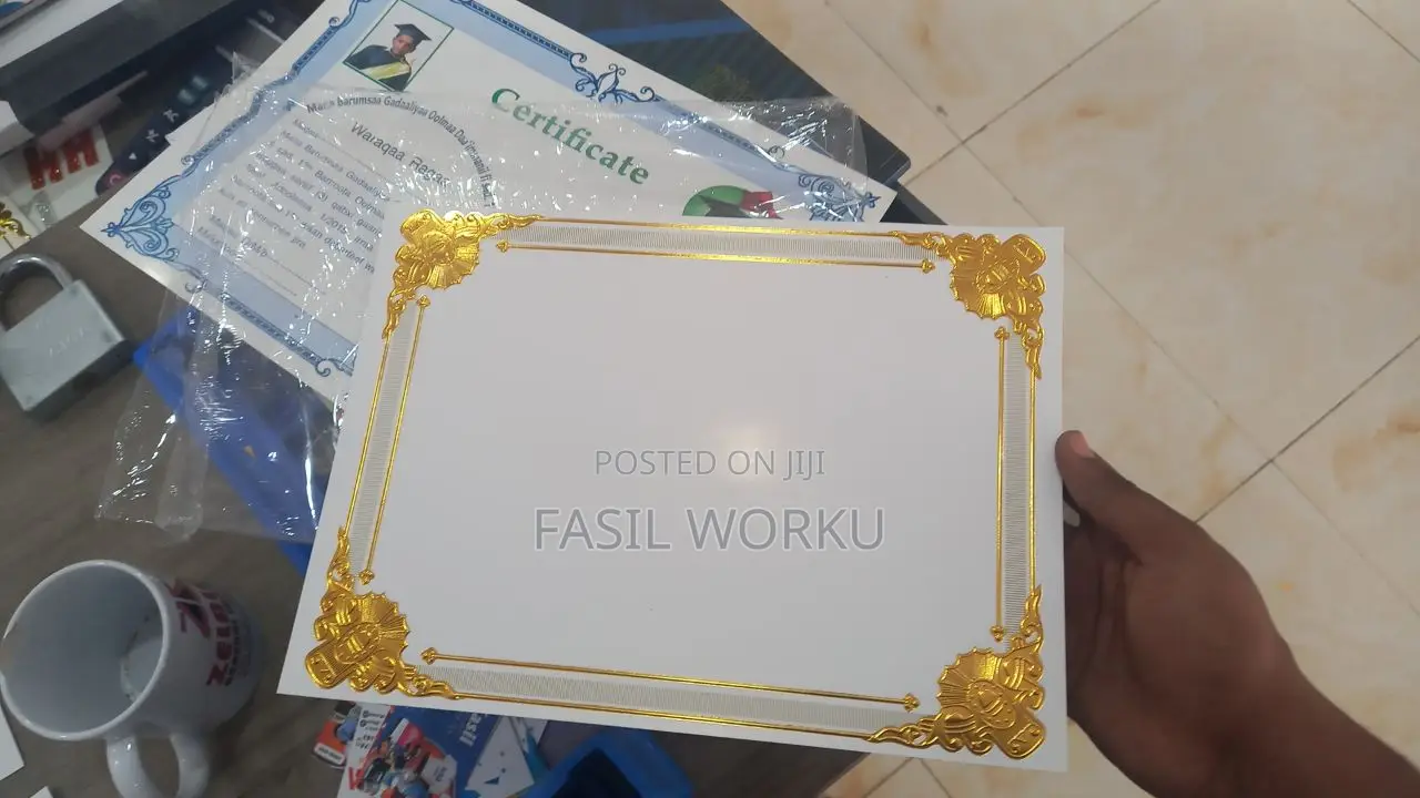 High Quality Certificate With Print