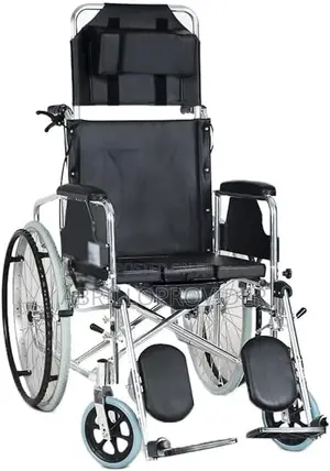 S High Back Full Reclining Wheelchair Commode With Potty Lig